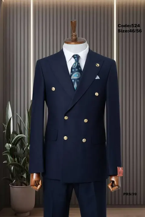 Metal Buttons Double-Breasted Suit, wholesale double-breasted suit by Mark Morente