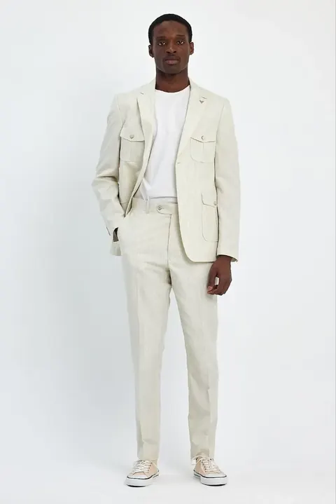 Ivory Linen Two-Piece Men's Summer Suit, wholesale two piece suit by Mark Morente