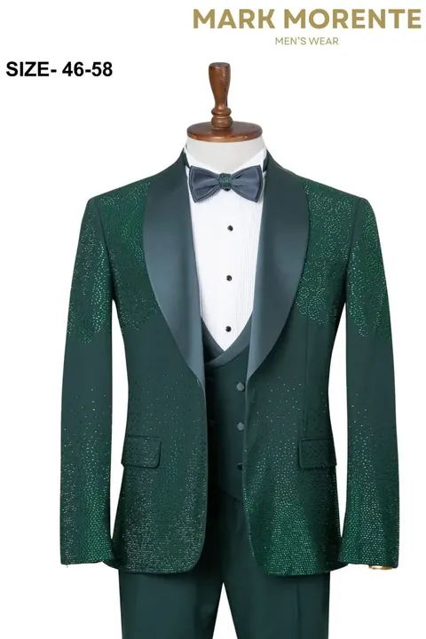 Emerald Green Rhinestone Paisley Shawl Lapel Men's Tuxedo, wholesale tuxedo by Mark Morente